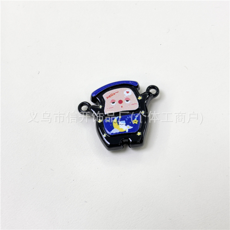 通孔烤漆可爱卡通斗柜串珠笔配件手机钥匙链包挂diy手工饰品材料|undefined