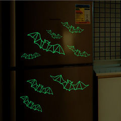 跨境外貿 萬聖節3d立體夜光蝙蝠牆貼12PCS節日派對場景布置裝飾貼