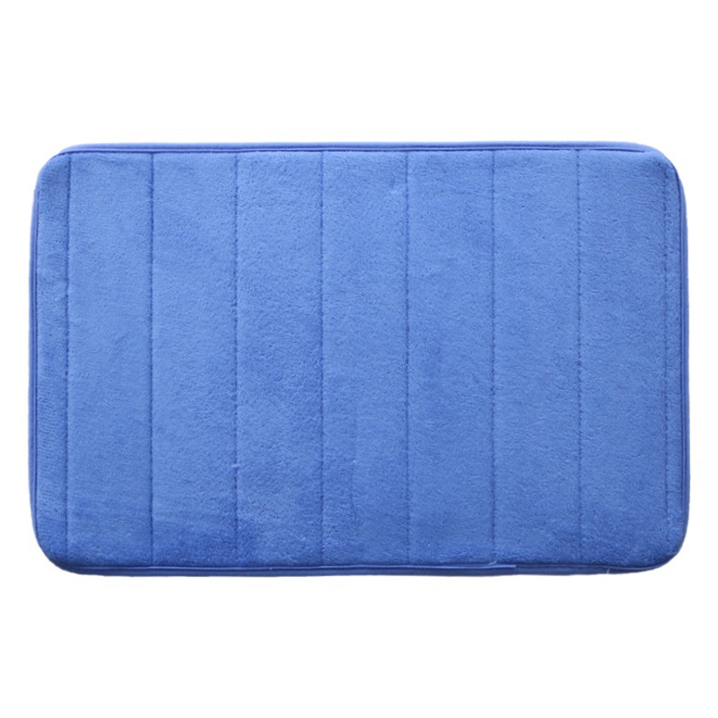 FUENTE Venta al por mayor de fábrica espesada alfombra de piso de espuma de memoria acolchada esponja de terciopelo de coral alfombra de piso absorbente alfombra de puerta de color sólido