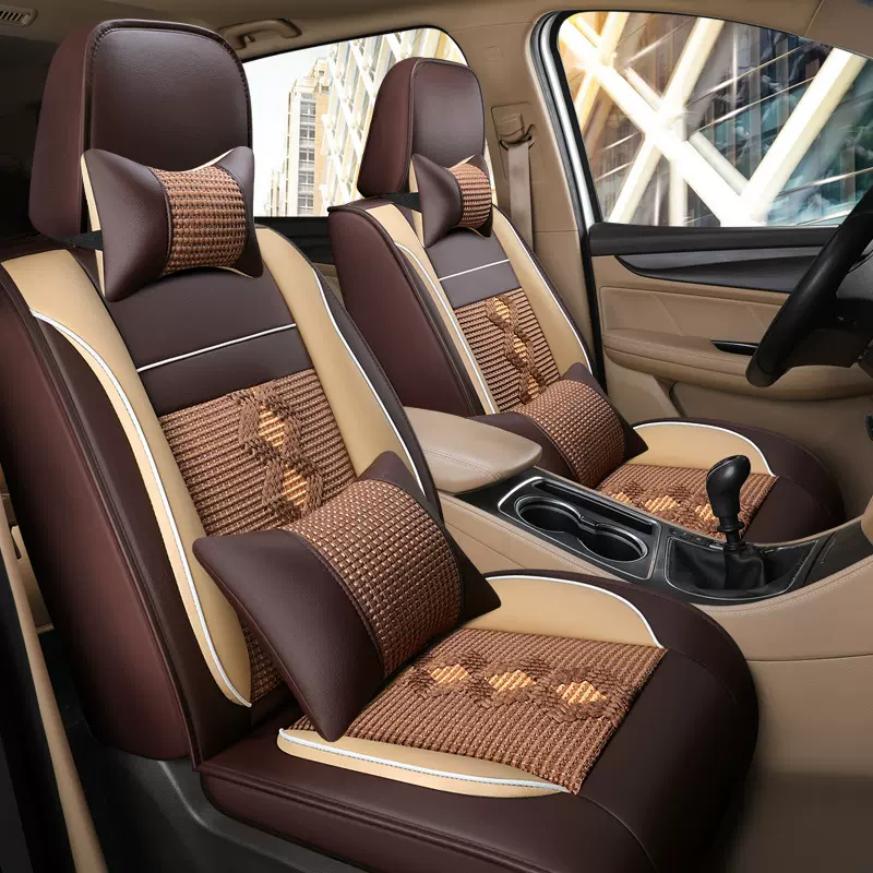 定制七座汽车全包坐垫宝骏五菱宏光四季通用冰丝座垫车载皮革座套