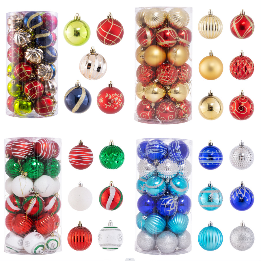 Amazon popular Navidad multi-en forma de juego pintado 30 barril bola decorativa bola colgante