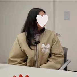 现-正确版本韩系25新款Jennie同款百搭短款蝴蝶结棉服夹克外套