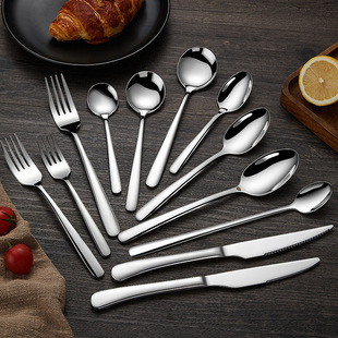 304 Stainless Steel Elegant Tableware Thickened 4mm Western Knife and Fork Spoon Steak Knife and Spoon Hotel Supplies Set