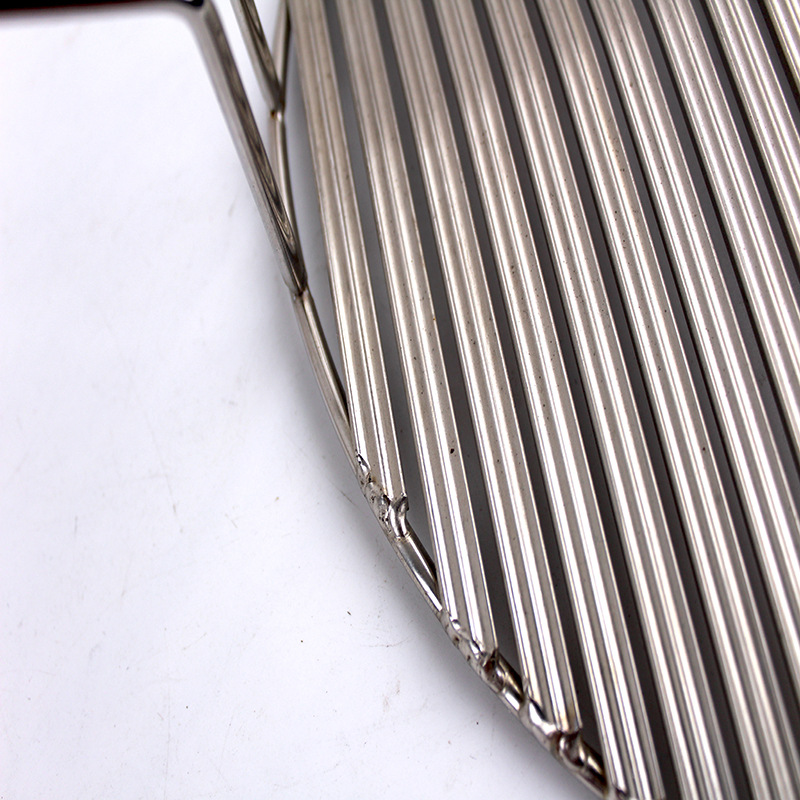 Fuente de la fábrica de acero inoxidable barbacoa neta redonda con mango guía de aceite canal al aire libre comercial barra horizontal Parrilla de la barbacoa