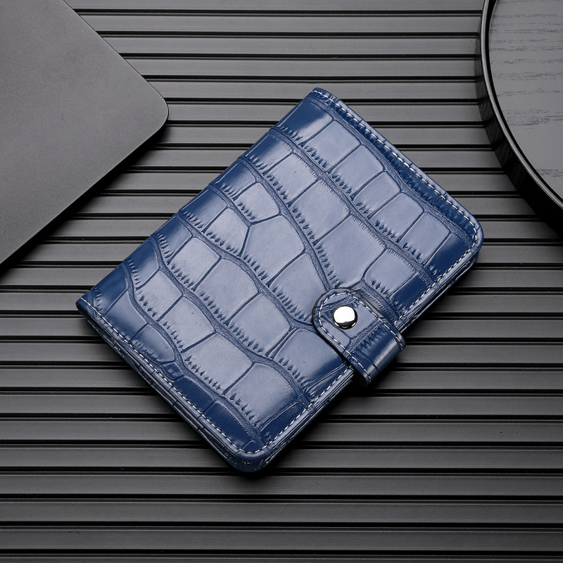 Nuevo bolso de pasaporte con cepillo antirrobo, patrón de cocodrilo, clip de billete universal, bolso de almacenamiento de documento de viaje portátil tres en uno