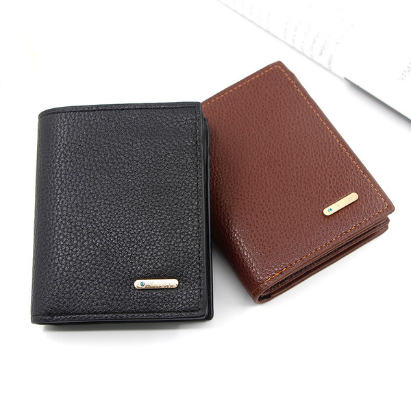 Polyurethane men's casual short wallet