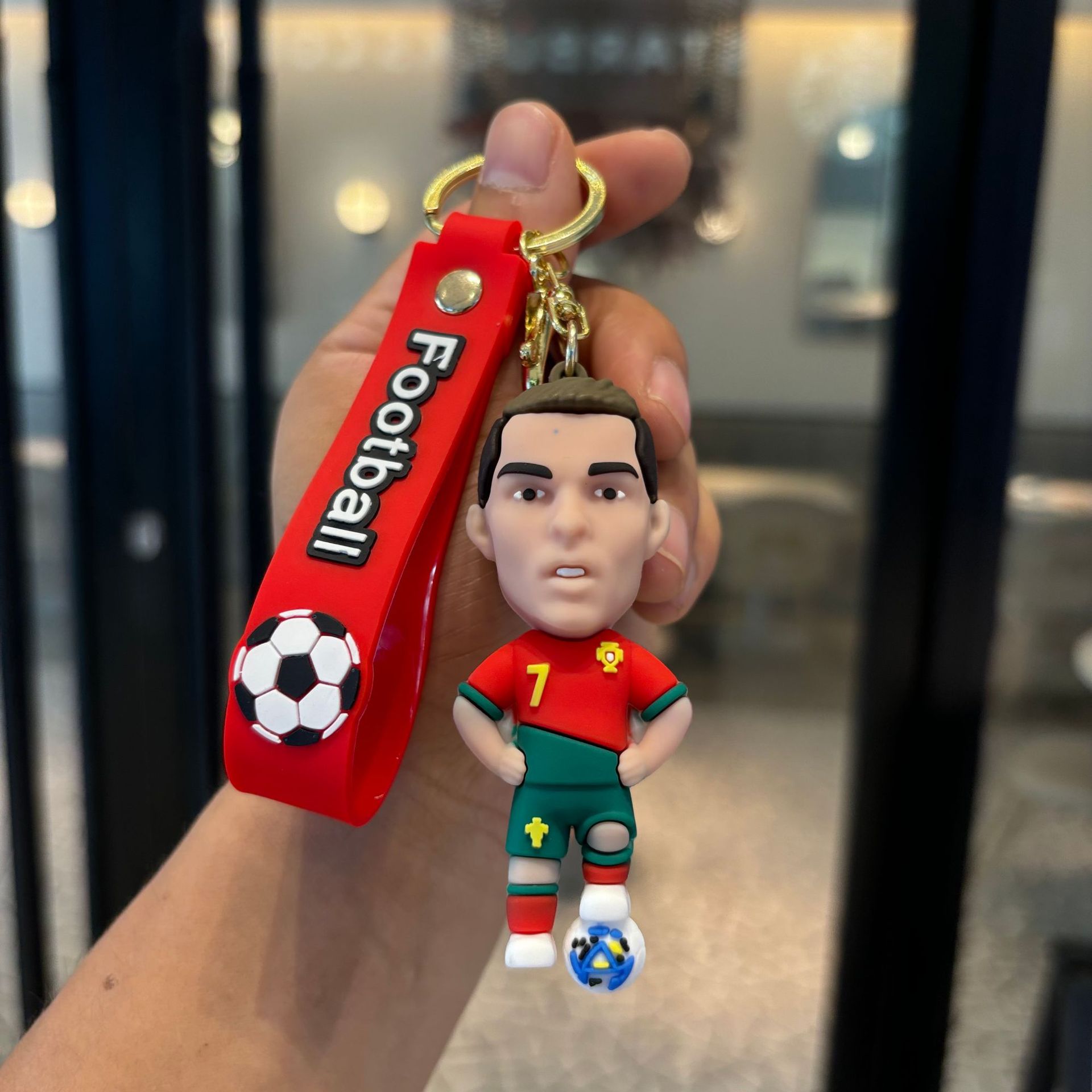 Estrella de fútbol de dibujos animados transfronterizos Mbappe Messi Holland muñeca Ronaldo llavero colgante bolso llavero