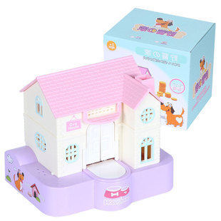 Fun Lucky Dog small house piggy bank children cartoon puppy stealing money eating money music piggy bank decoration cross-border
