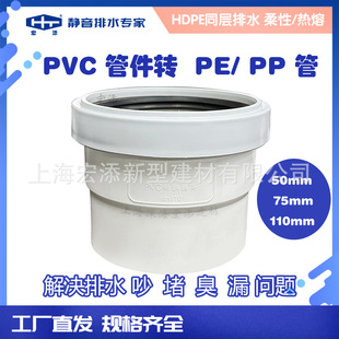 Hongtian mute drain pipe hdpe quick connection PE to PVC connector pe to pvc PE pipe conversion pvc connector