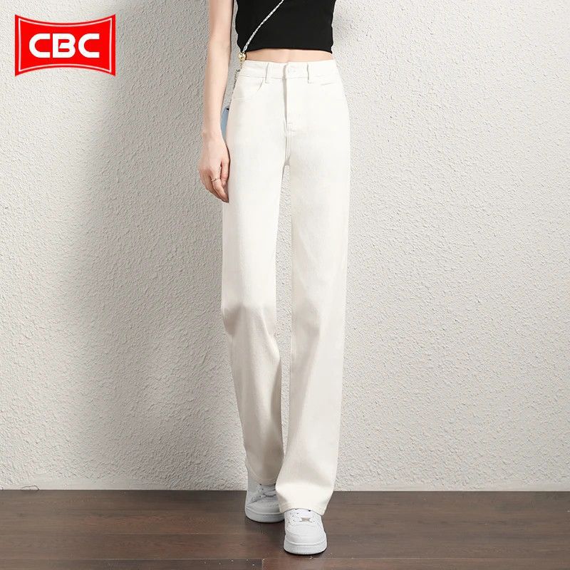 White Jeans 2026 Summer Thin Style New Loose High-Waisted Slimming Floor-Length Straight Pants for Petite Figures