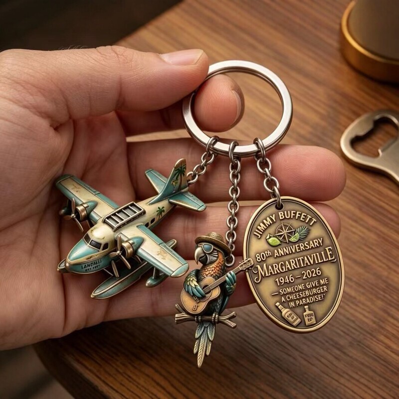 Cross-Border New Creative Metal Keychain, Bigfoot Car and Airplane Themed Pendant, Travel Adventure Style Gift