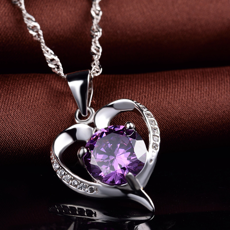 Fábrica de joyería de plata nueva s925 joyería de plata incrustado zircon estilo coreano simple colgante de mujer al por mayor