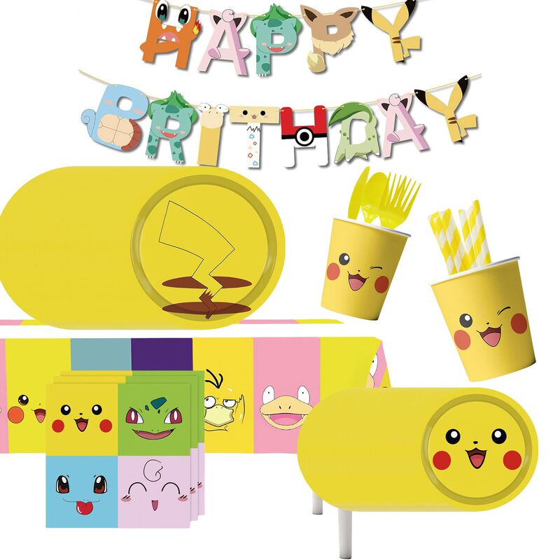 Cross-Border Pikachu Theme Children's Birthday Balloons Pokémon Party Supplies Disposable Party Decoration Scene Cross-Border Pikachu Theme Children's Birthday Balloons Pokémon Party Supplies Disposable Party Decoration Scene