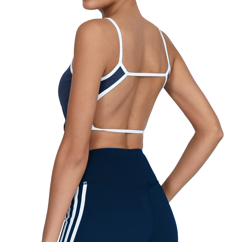 Chaleco de yoga transfronterizo de comercio exterior para mujer con almohadilla para el pecho de alta elasticidad y secado rápido