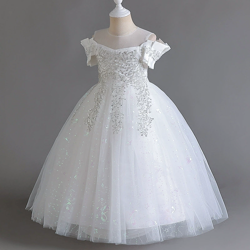 Small princess costume, flower girl dress, children's piano performance costume, evening dress, tulle, western style