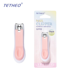 Plastic case for high-carbon steel nail clipper, wholesale single nail clip, splash-proof nail, cute for girls