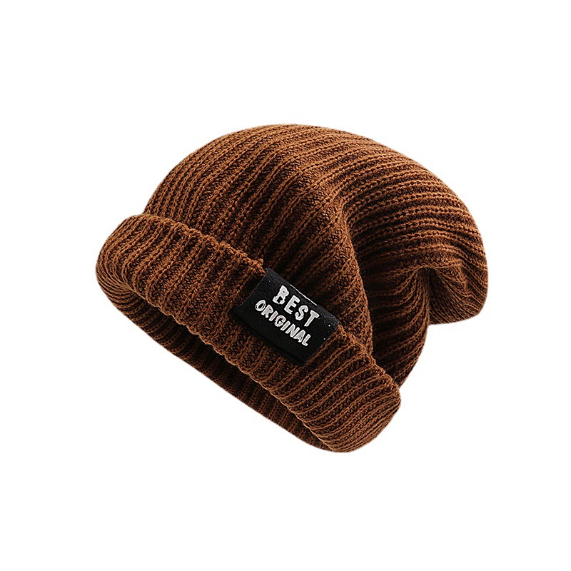 Autumn and Winter Thickened Warm Ear Protection Heap Cap for Children's Personality Showed Face Small Tide Couple's Plain Big Head Cold Cap