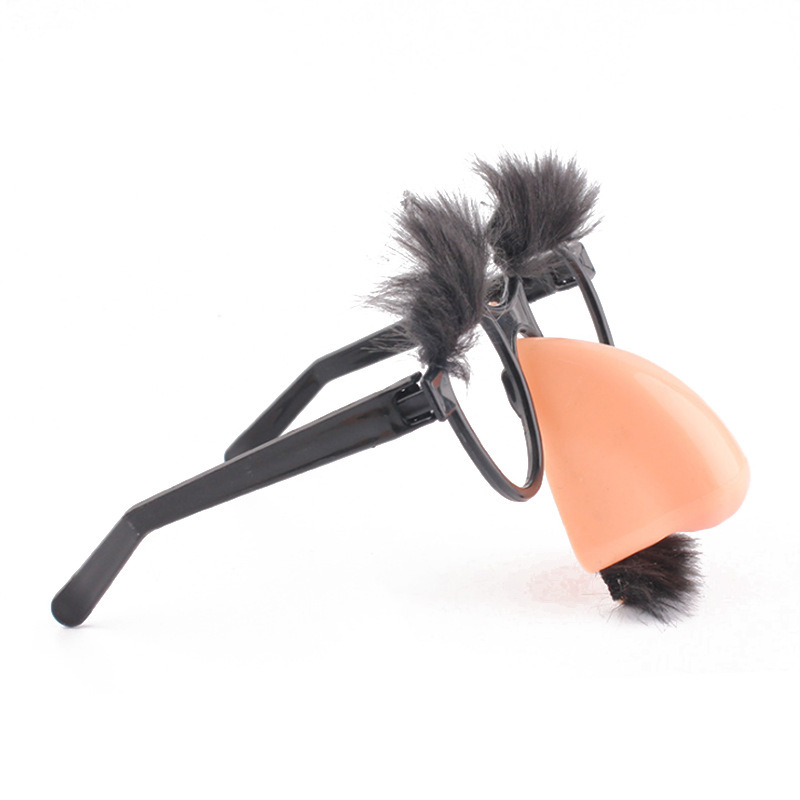 Gafas de barba de nariz grande de Halloween, gafas divertidas, vello de la nariz, maquillaje de cejas, accesorios divertidos y engañosos