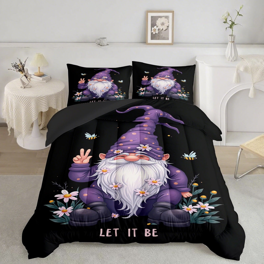 TEMU / JIT dibujos animados transfronterizos encantadores enanos 3D impresión digital 180gms set de edredón para diseñar