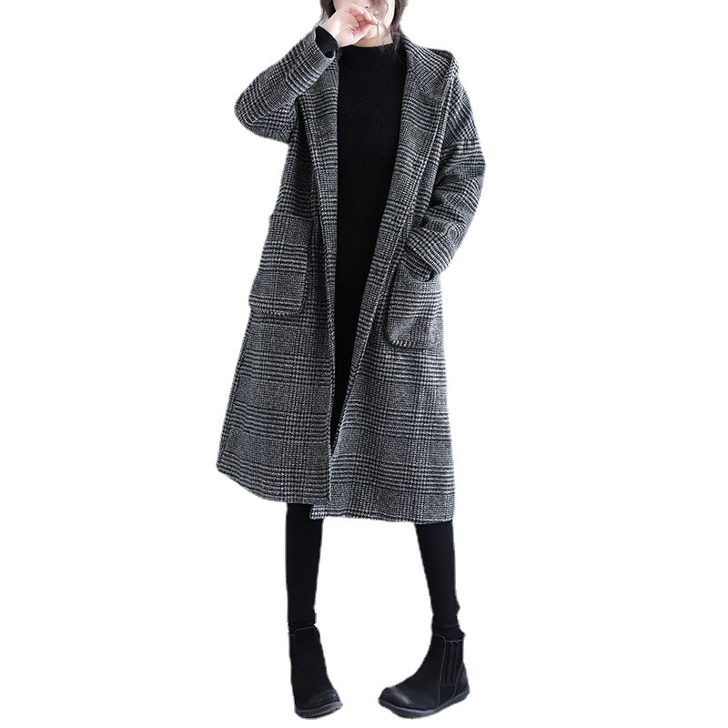 Зимнее шерстяное пальто, trench coat, корейский стиль, плюс‑размер
