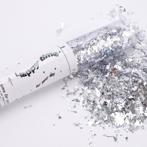 30cm 투명 튜브 실버 플로럴