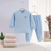 婴儿保暖无骨棉服套装秋冬季新生儿夹棉衣服男女宝宝薄棉外出服装