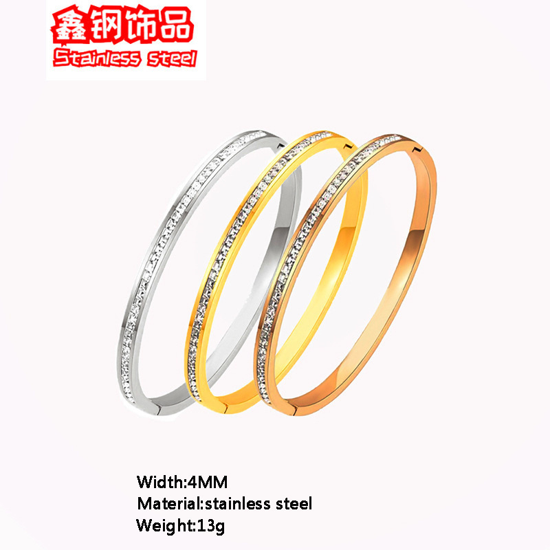 Cross-border Hot Selling Simple Single Row Square Diamond Titanium Steel Bracelet Explosions Girls High-end Sense Not Falling Niche Diamond Bracelet Cross-border Hot Selling Simple Single Row Square Diamond Titanium Steel Bracelet Explosions Girls High-end Sense Not Falling Niche Diamond Bracelet
