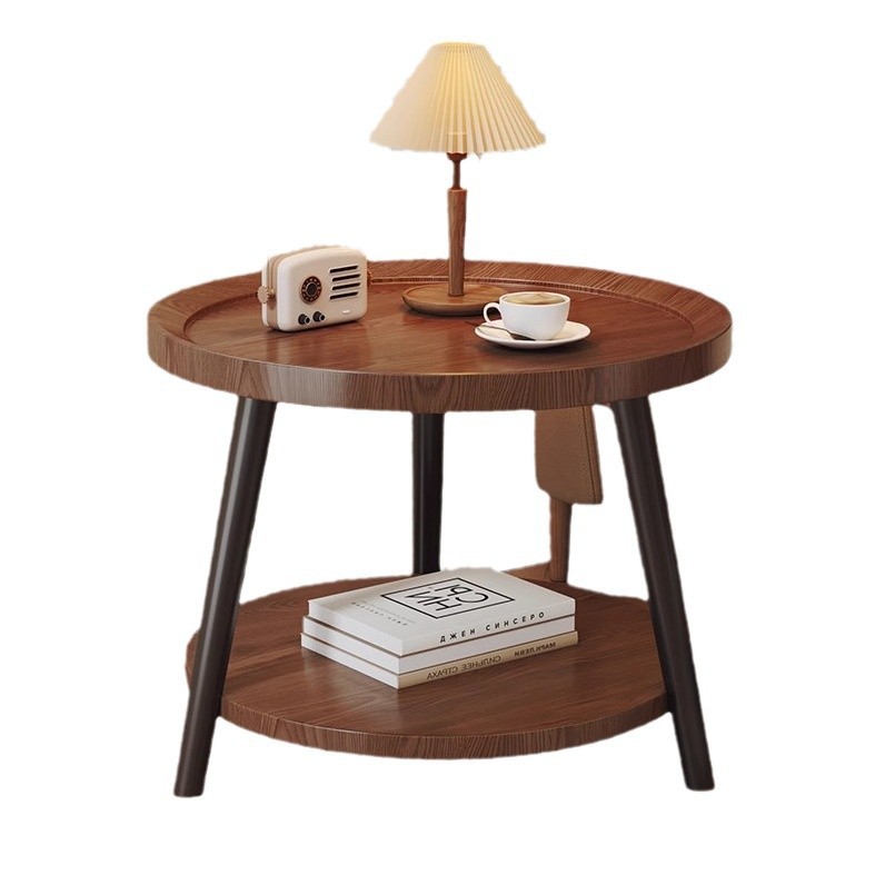 Estante moderno de madera sólida para el hogar, gabinete de almacenamiento combinado, meseta de cabecera simple, meseta de té móvil