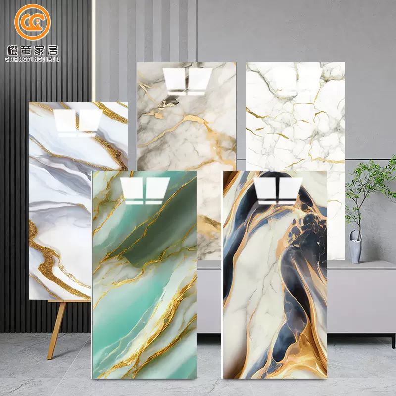 跨境自粘仿瓷砖墙贴卫生间防水防潮浴室厨房背景鎏金装饰翻新墙纸