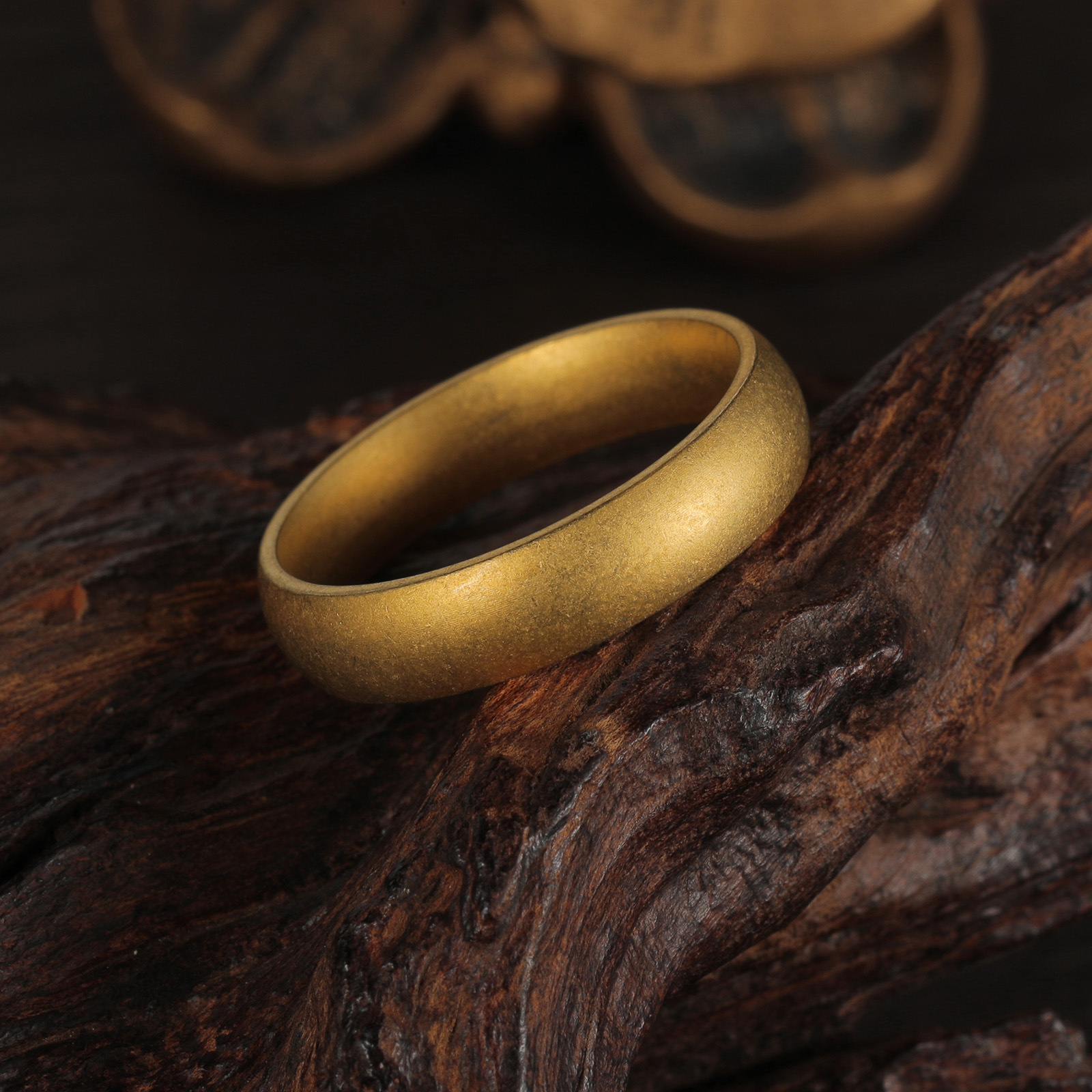 13, 5, 9 Ring Size Real Gold Plated Solid Color Titanium Steel Simple Style Waterproof Non Tarnish Rings