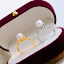 DIY������� 18K�����~��僽����ʹڽ�ָ���Ʒ ��ɫ�yɫ7.5mm