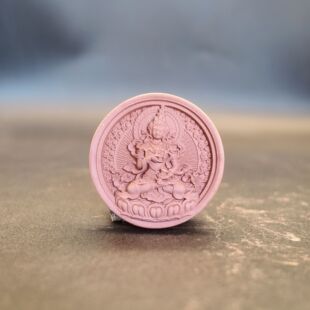 Round Vajrasattva 3.5cm Rubbed Purple Clay High Temperature Fired Incense Ash Ornament Pendant