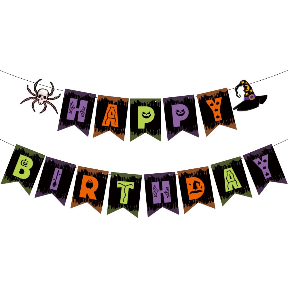 Transfronterizo decoración de Halloween fantasma tema enano Halloween bandera-tirando fantasma Festival Fiesta fantasma calabaza pastel Tarjeta de inserción