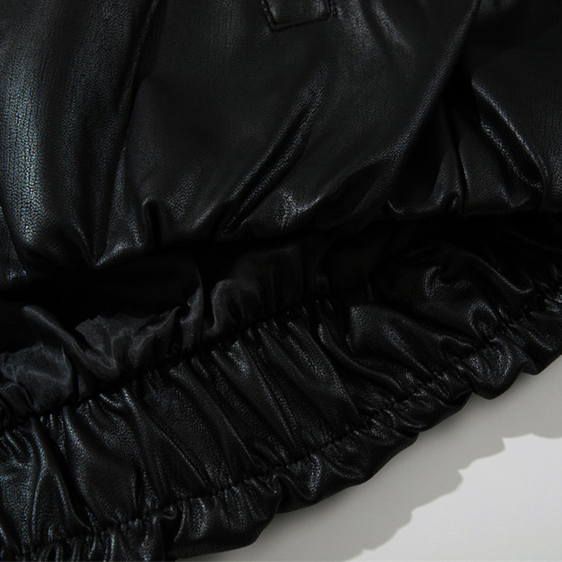美式复古骑行机车服皮衣男士vibe潮工装宽松纯色PU皮夹克外套春秋|undefined