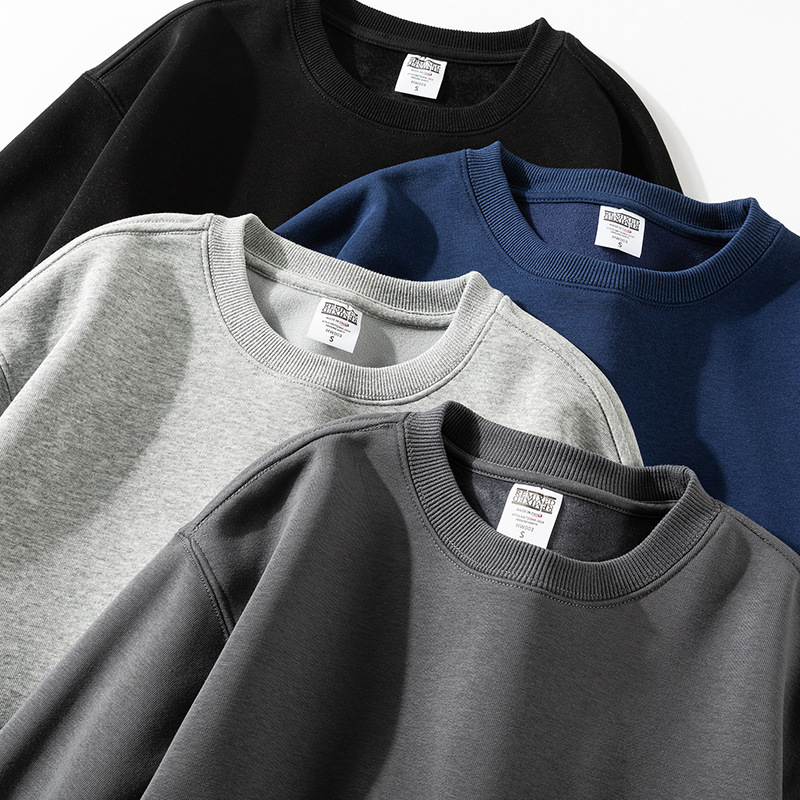 500g heavy winter silver fox velvet padded warm sweater solid color loose basic Joker sports jacket for men and women