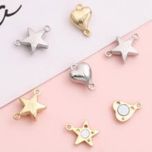 简约合金爱心五角星双吊磁力扣DIY手工串珠手链项链收尾扣配饰品
