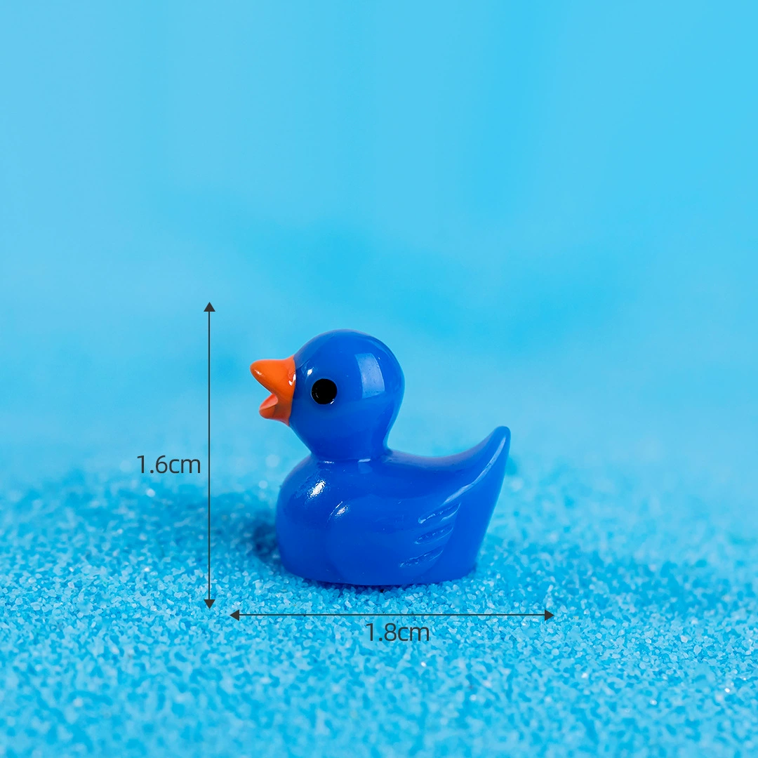 Pendant (B.Duck) mini duck minifigure, glossy resin, assorted colors, 1.8×1.2×1.6 cm