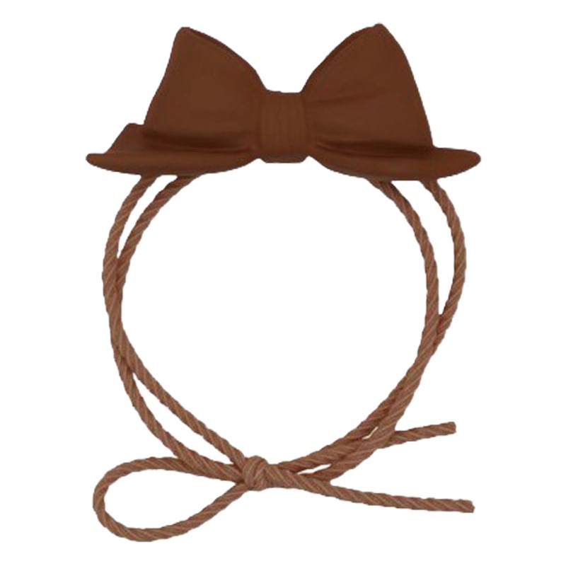 Banda de pelo Mori rojo neto Simple temperamento lindo Cola de Caballo cuerda de pelo Leche marrón mariposa lazo cuerda de pelo al por mayor banda de goma femenina