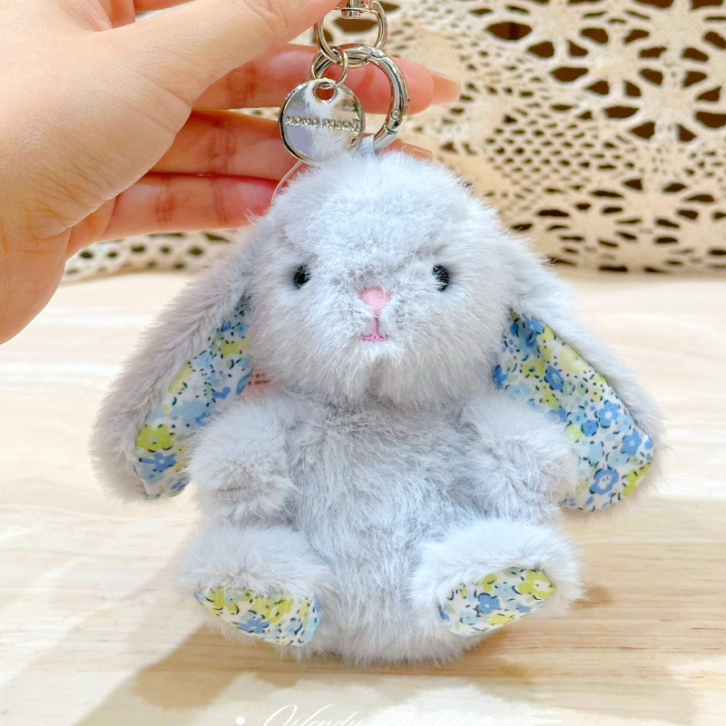 オリジナル花ウサギ座り姿勢ぬいぐるみペンダントキーホルダー漫画かわいいウサギの人形人形小さなギフト卸売|undefined