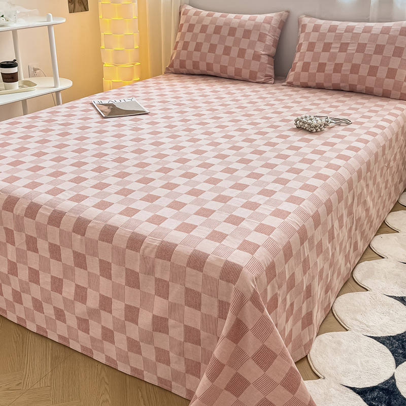 Una sábana de algodón waffle de clase 100 piezas individuales de algodón, sábana gruesa de tatami, juego de tres piezas, universal de cuatro estaciones