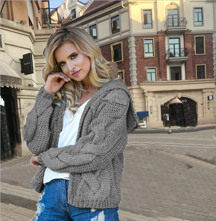 AliExpress Amazon suéter flojo de las mujeres de cuello alto engrosada suéter de invierno cálido abrigo vintage Twist lana gruesa