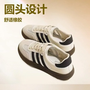 Korean Version of Adidas Training Shoes for Women 2025 Spring Classic Stripesd Forrest Gump Shoes Versatile White Shoes Casual Sports Sneakers