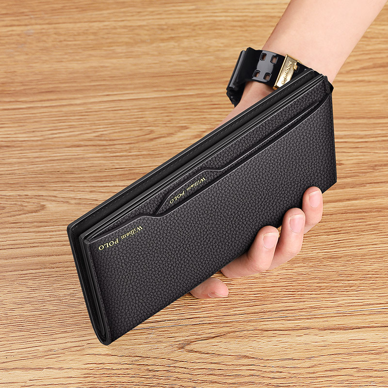 Emperor Paul wallet men's long genuine leather anti-theft brush multi-functional first layer pure cowhide driver's license card holder