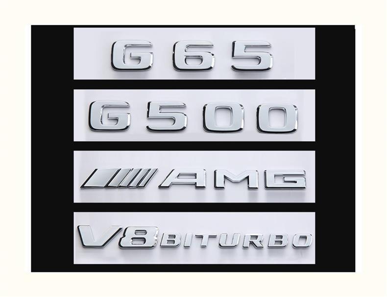 Mercedes-Benz G500 G350d G63 G550 G65 modified rear emblem, AMG side emblem, large G letter emblem, car sticker