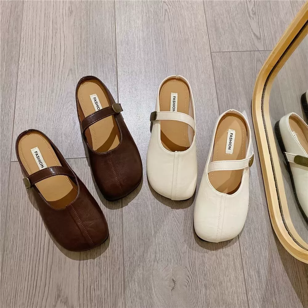 Продвинутые мягкие туфли на дне с одной головкой женские весенние летние 2025 новые носки плоские сандалии на внешней подошве Mary Jen Doubs