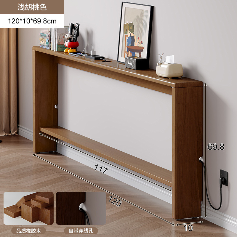 Estante de cola de cama de madera maciza El borde de la cama del dormitorio es extremadamente estrecho y el gabinete de almacenamiento de huecos está contra la pared. Mesa estrecha pequeña y estrecha