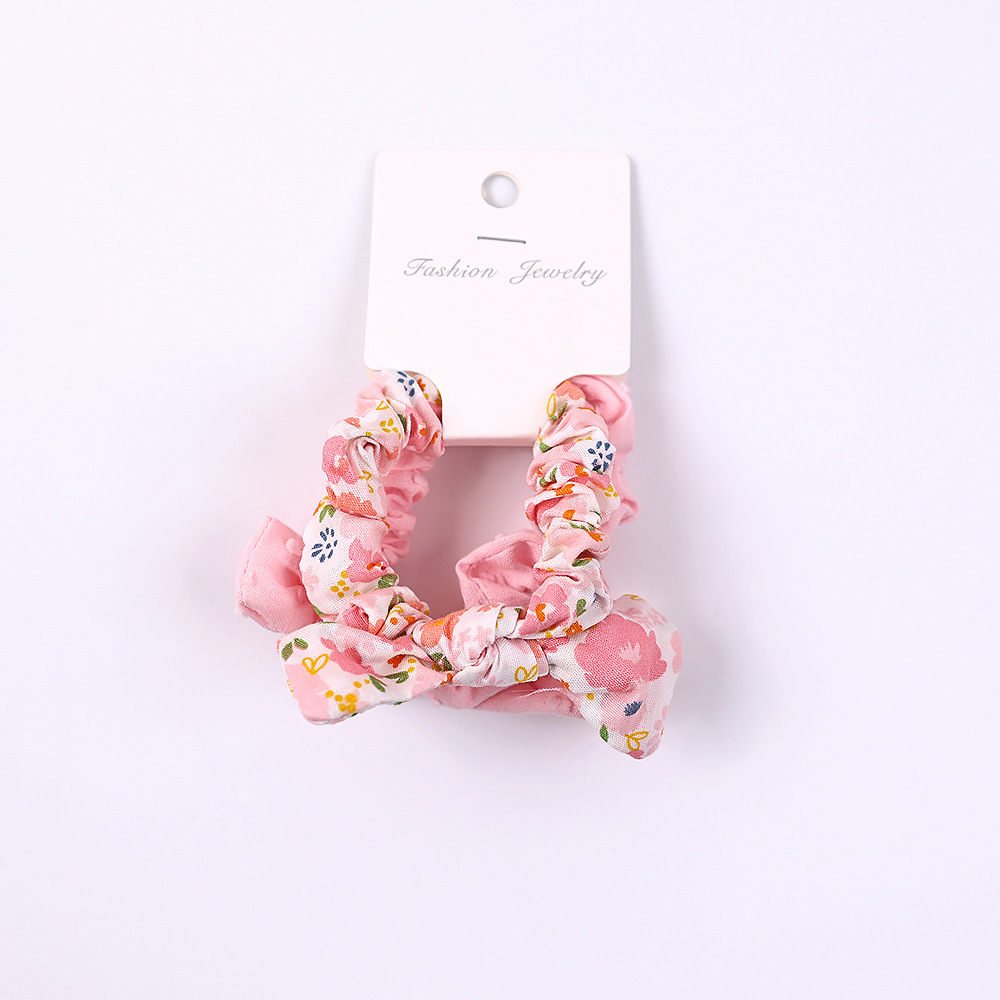 Banda para el cabello para niños de estilo coreano arco dulce cuerda para el cabello cubierta de cuero cuerda para la cabeza de la niña banda de goma banda para el cabello intestino grueso Accesorios para el cabello corbata de lazo