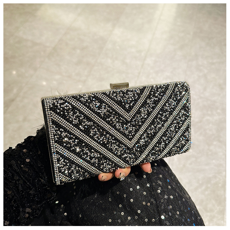 2025 Cross-border new dinner bag, European and American women's handbag, diamond-encrusted banquet clutch, evening dress bag, women's bag undefined