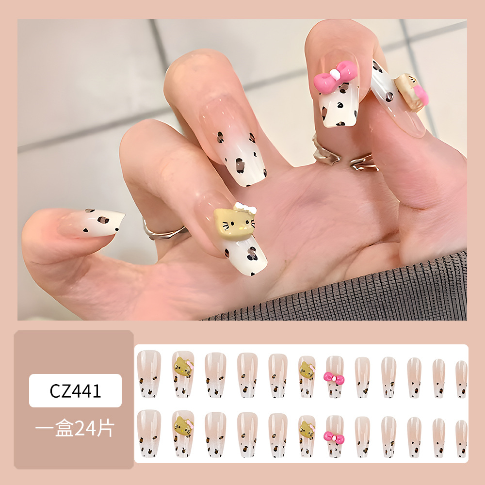 Uñas postizas hechas a mano plateadas mariposa estilo TikTok