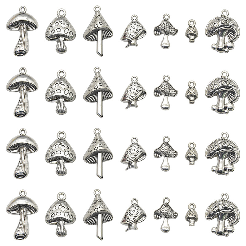 Mushroom Pattern Plating Design 1 Piece Alloy Mushroom Pendant DIY Jewelry Accessories Bracelets Necklace